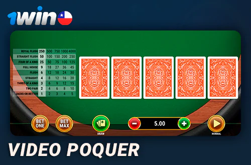 Acerca de los juegos de video póquer en 1Win Casino