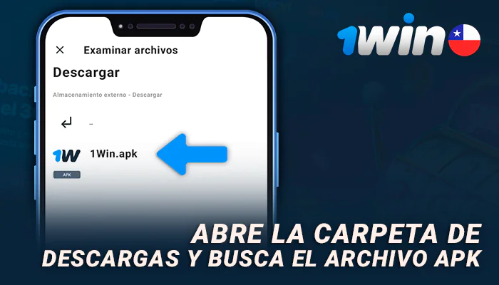 Seleccione el archivo apl descargado de la aplicación 1Win