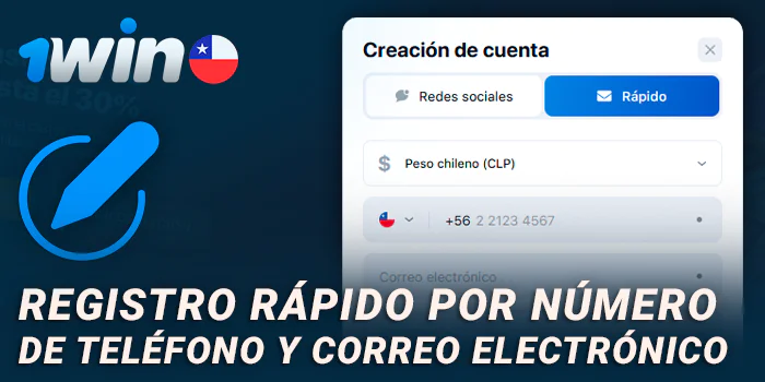 Regístrese en el sitio web de 1Win a través del número de teléfono o del correo electrónico