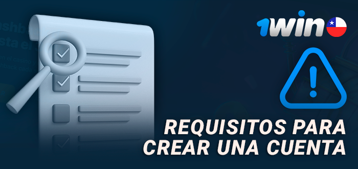 Condiciones de registro en el sitio web de 1Win para los jugadores de Chile