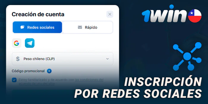Inscribirse en 1Win a través de las redes sociales