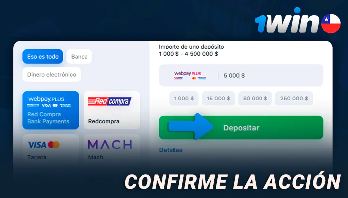 Confirme el proceso de financiación de su cuenta 1Win