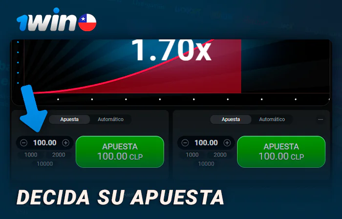 Especifique el tamaño de la apuesta en Aviator 1Win