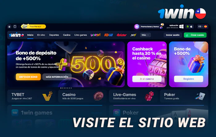 Ir al sitio web del casino en línea 1Win CL