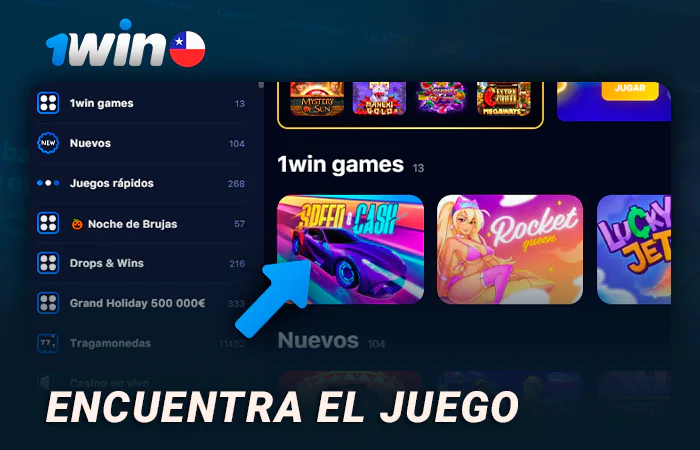 Elija el juego Speed-n-Cash en la sección de casino de 1Win Casino