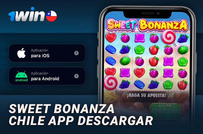 Aplicación móvil 1Win para jugar a Sweet Bonanza