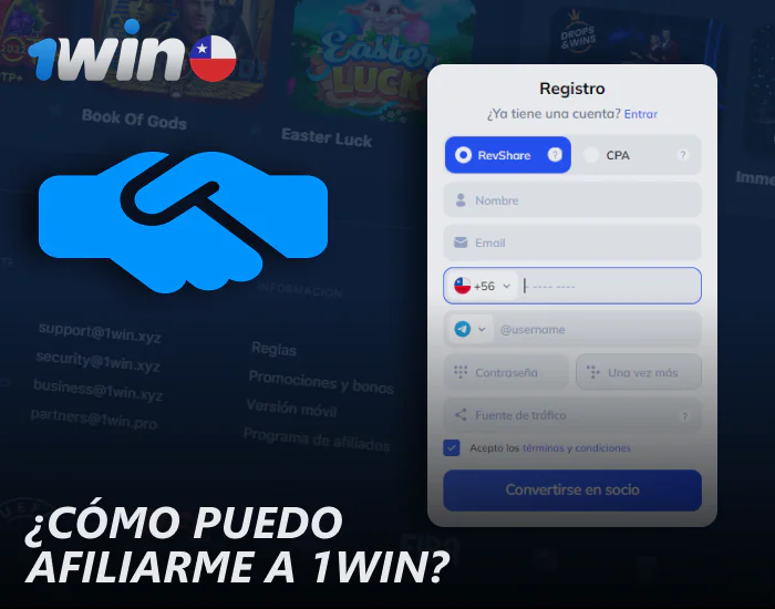 Cómo afiliarse a 1win Chile