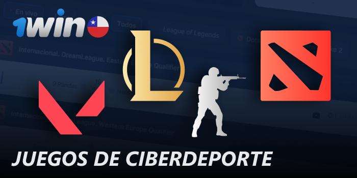 Variedad de juegos ciberdeportivos en 1win Chile